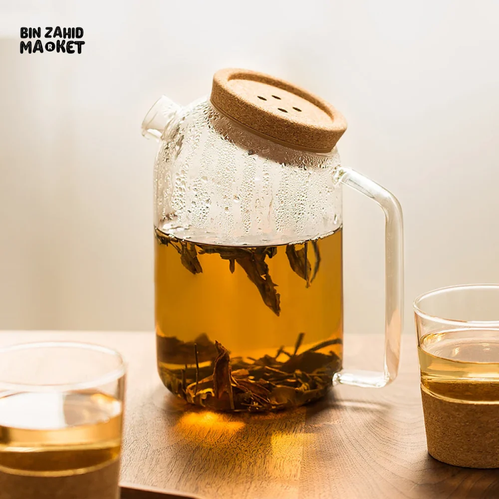 BEVERAGE DISPENSER COLD WATER JUICE JUG TEAPOT GLASS LEMONADE CONTAINER HEAT RESISTANT KITCHEN JUG - Image 11