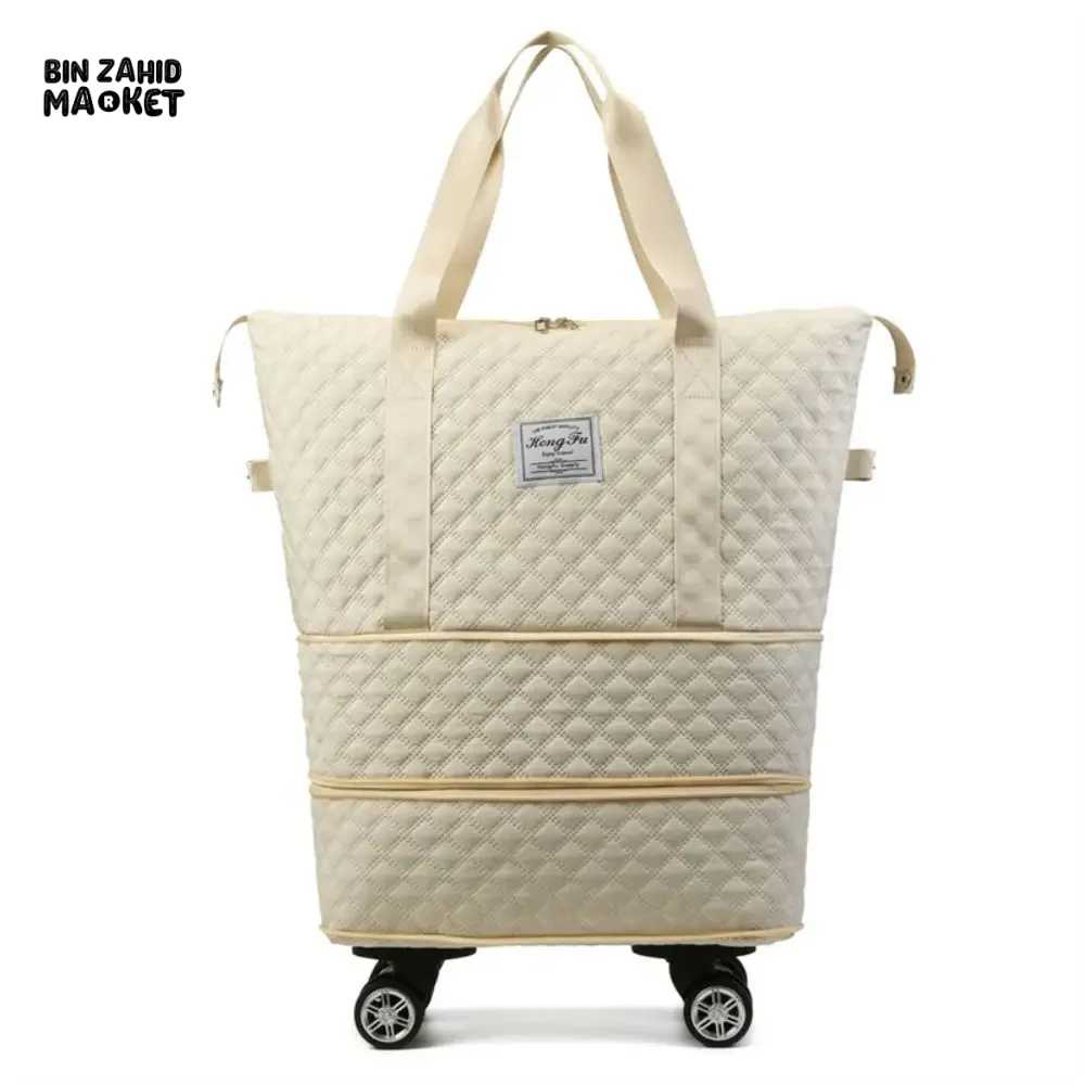 ROLLING DUFFLE BAG EXPANDABLE WITH WHEELS MULTIPLE POCKET SHOULDER HANDBAG - Image 8
