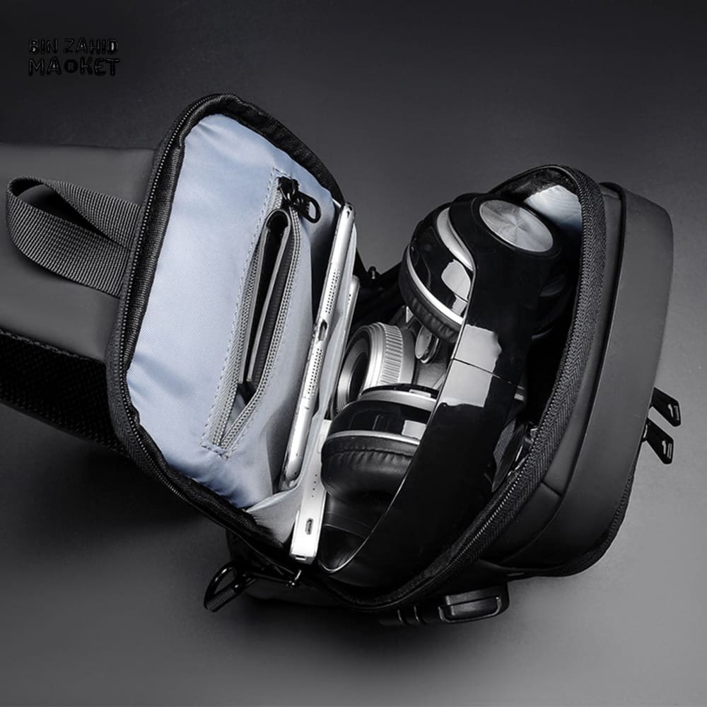 SPORT SLING BAG WITH USB CHARGING, PASSWORD LOCK, LARGE CAPACITY, WATER RESISTANT, ANTI-THEFT CROSSBODY BAG - Image 5