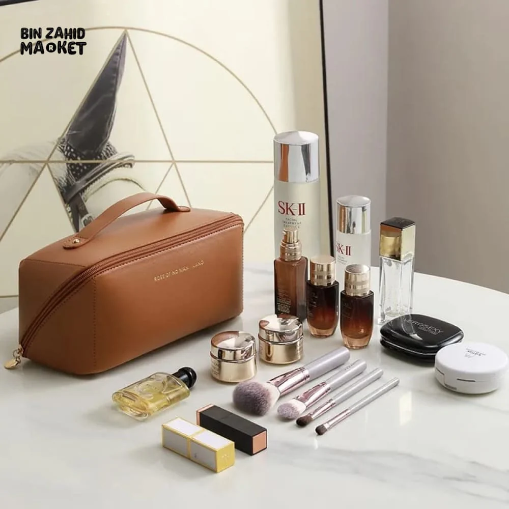 VERSATILE LEATHER COSMETIC ORGANIZER POUCH - Image 3
