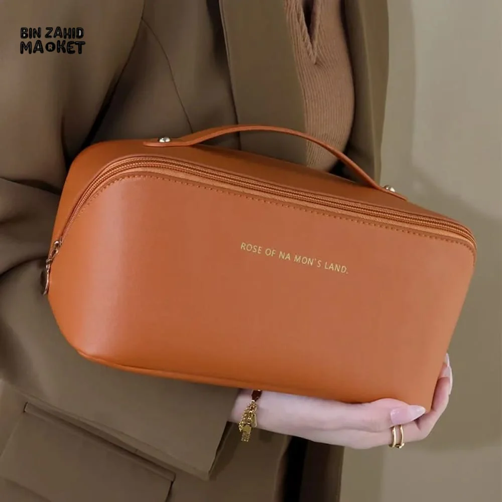 VERSATILE LEATHER COSMETIC ORGANIZER POUCH - Image 8