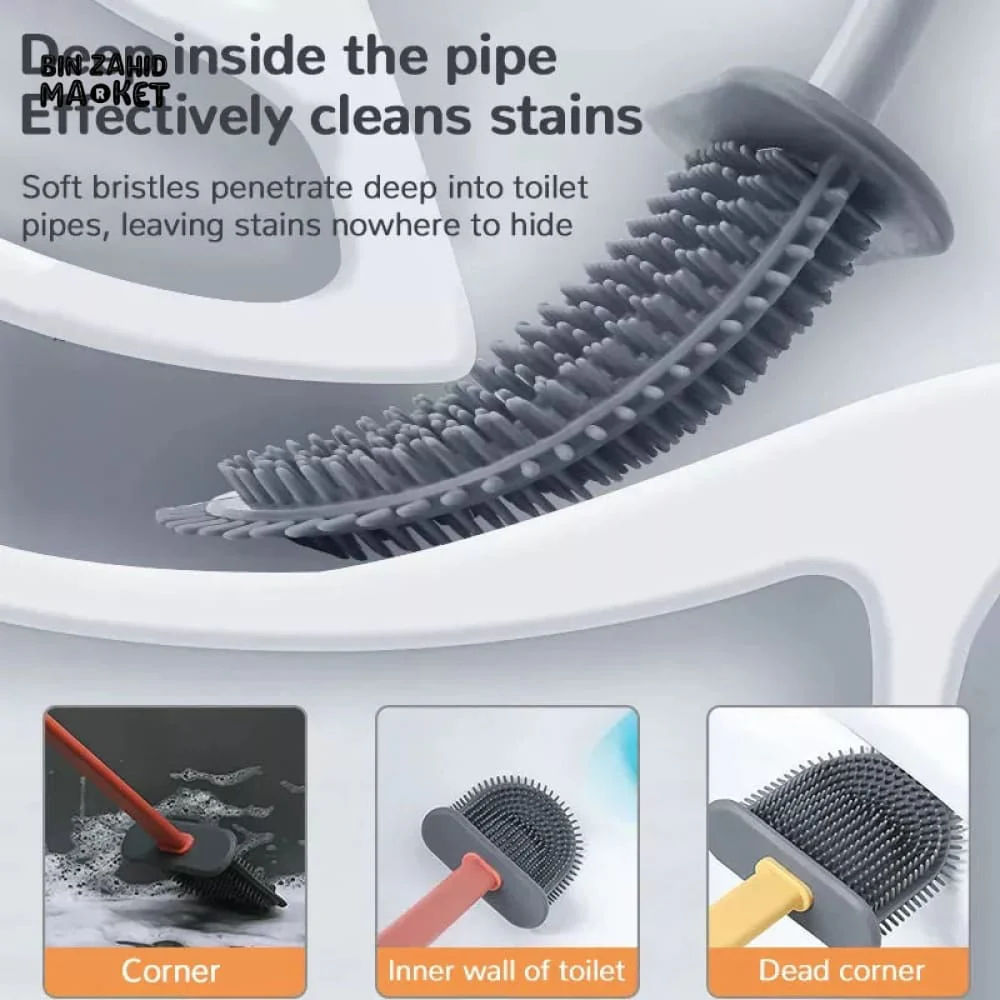 WALL MOUNTED SILICONE TOILET CLEANING BRUSH - Image 4