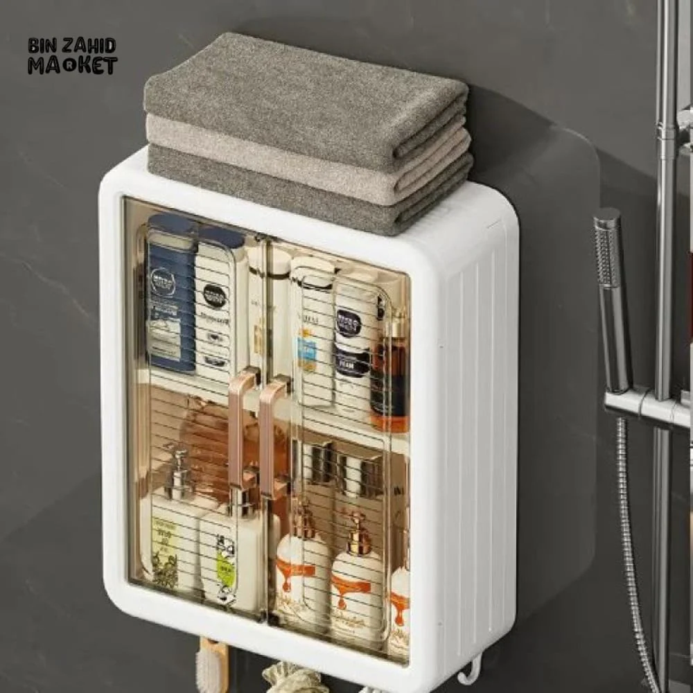 WALL MOUNTED STORAGE RACK WITH 2X DOORS - Image 5