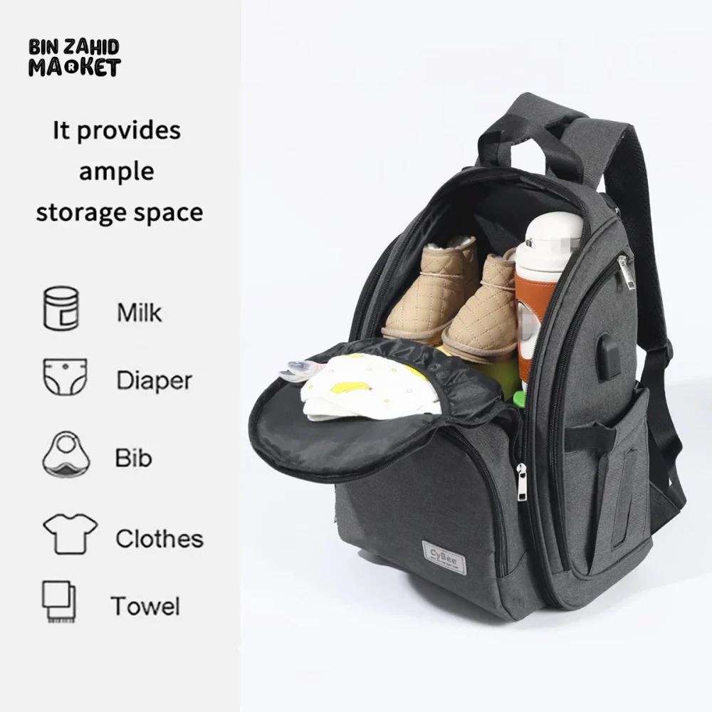 WATERPROOF MOMMY BAG HIGH-END MULTI-FUNCTIONAL BACKPACK - Image 9